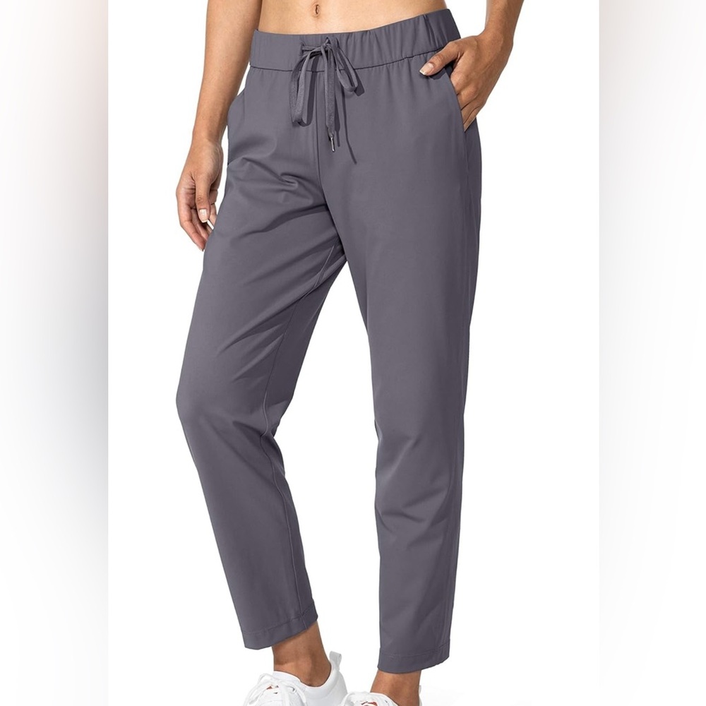 Women’s ankle length athletic sweatpants, size large, grey